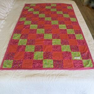 Handmade Patchwork Quilt (approx.  38.5" X 60" see pics)